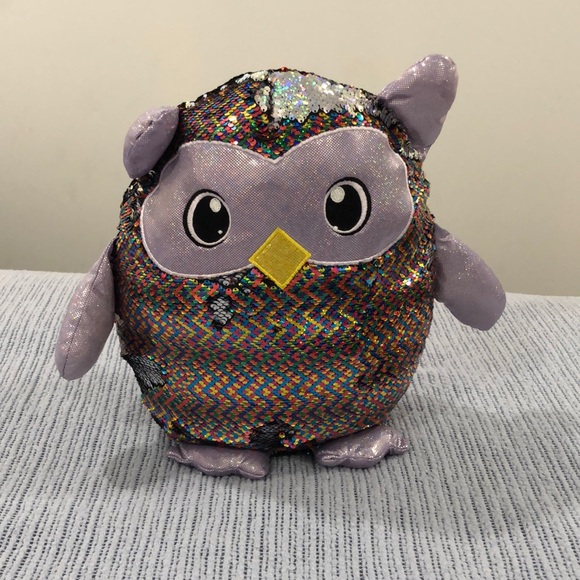 Owl flip sequin stuffy - Picture 1 of 5